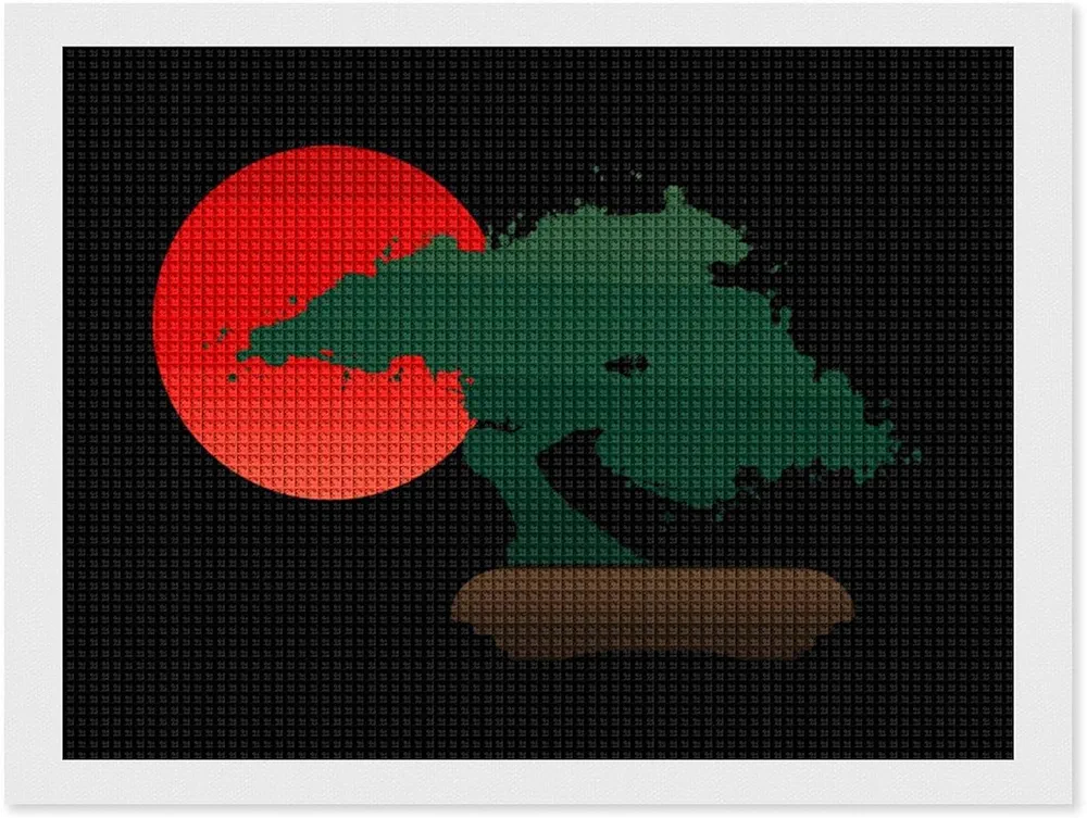 Japanese Bonsai Tree Diamond Art Painting Kits for Adults Square Drill 5D DIY Art Craft for Home Wall Decor Gift
