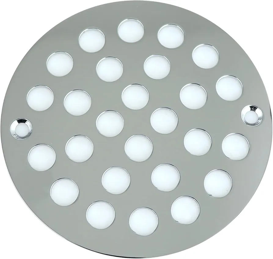 4 Inch Screw-in Round Shower Drain Cover Replacement Floor Drainer with Screws (Chrome)