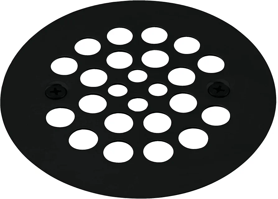 Westbrass A3193-62 4-1/4" OD Brass Shower Strainer Grid Drain Cover, Matte Black