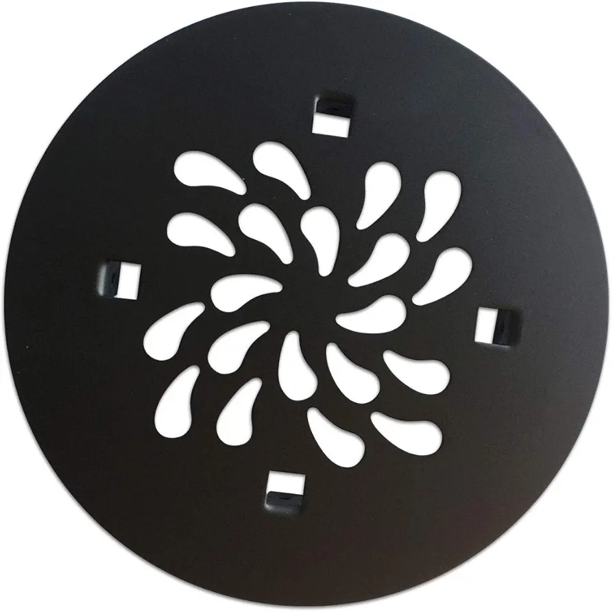 Round Shower Drain Cover (4-1/4 in snap in, Matte Black)