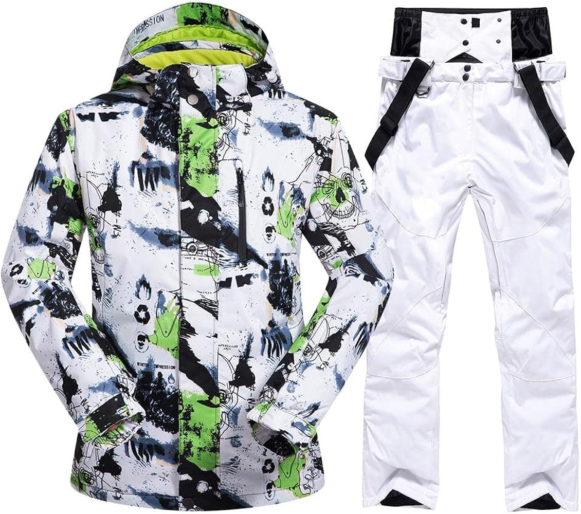 GS SNOWING Men's Ski Jacket High Windproof Waterproof Technology Snow Jacket and Pants