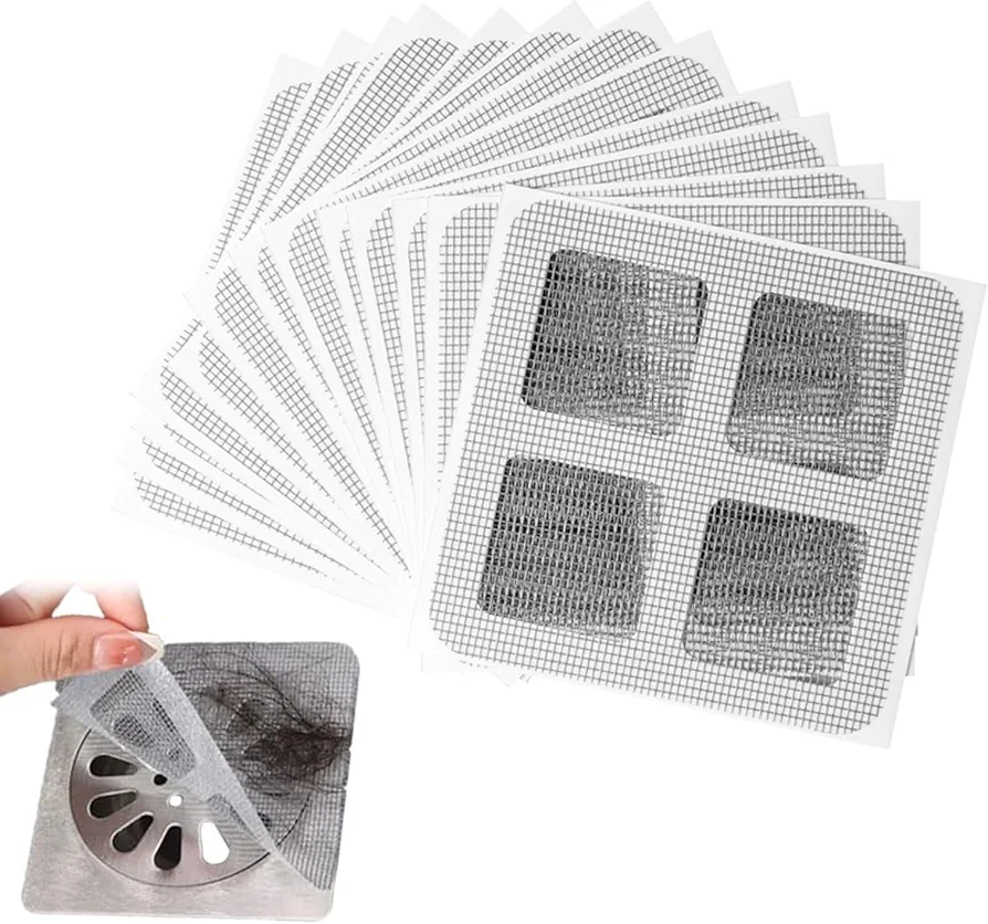 50Pack, Disposable Shower Drain Hair Catcher, Bathroom Drain Hair Catcher, Shower Drain Hair Catcher Mesh Stickers, Drain Mesh Cover, Drain Mesh Strainer