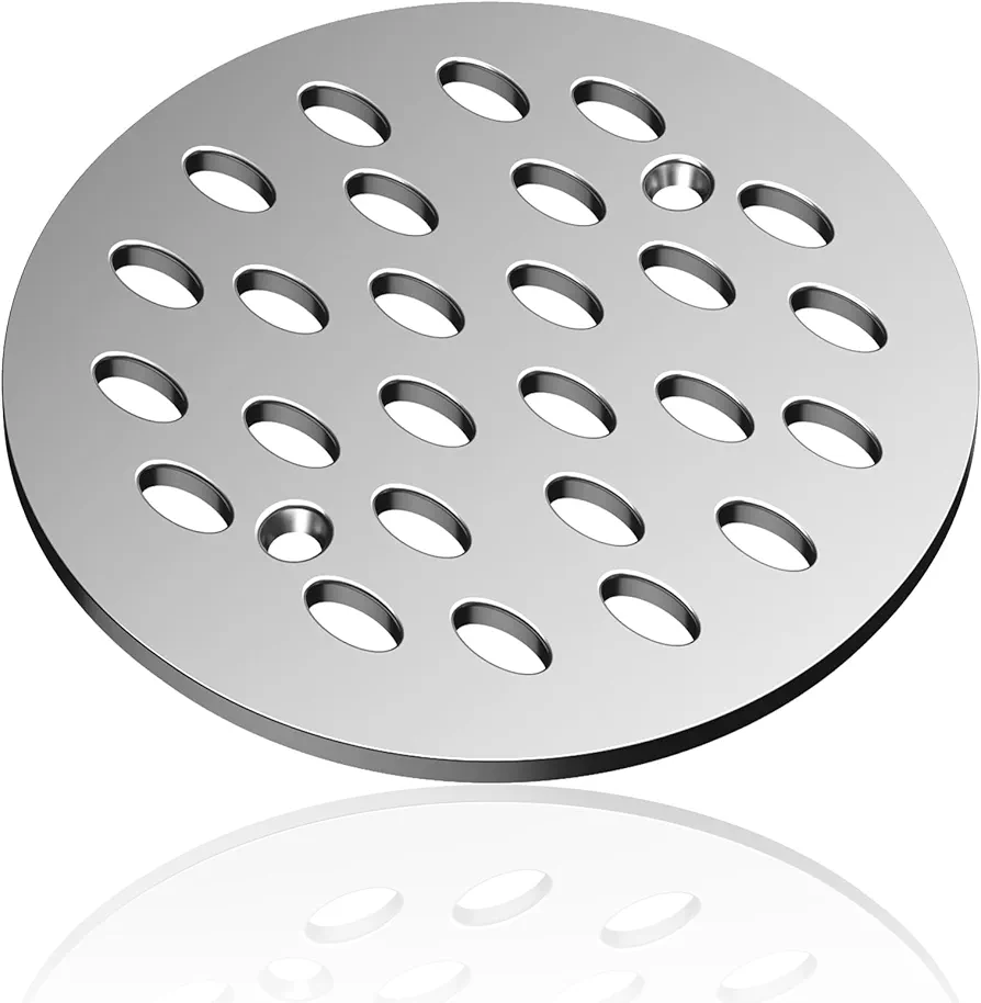 Shower Drain Cover, 4-1/4" Screw-in Floor Drain Cover, Shower Strainer Grate Drain Replacement Cover,Easy to Install Stainless Steel Round Drain Covers