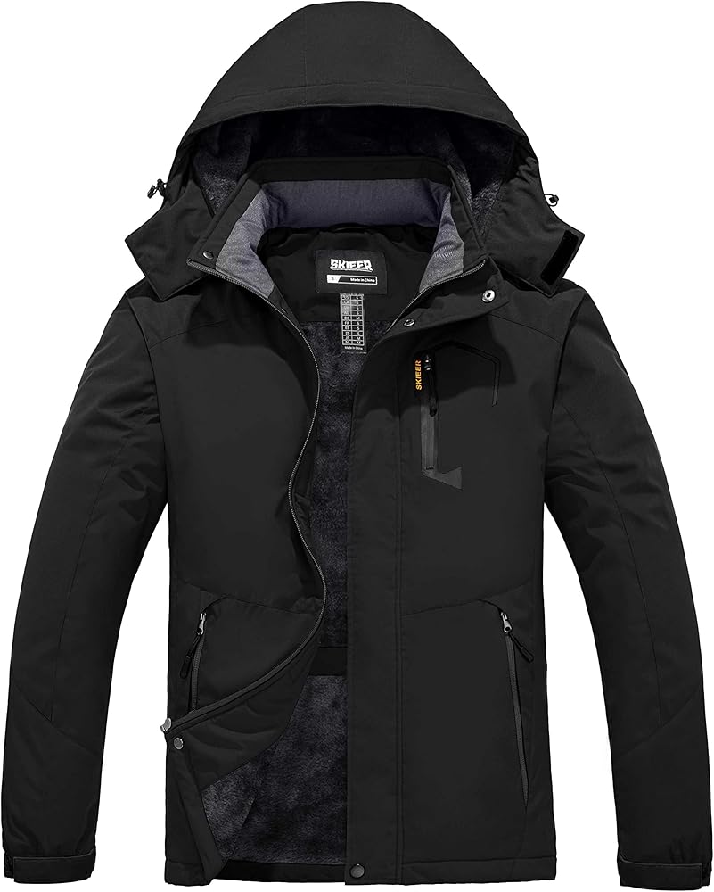 Skieer Men's Waterproof Ski Jacket Winter Snowboarding Coat with Hood Windproof Raincoat