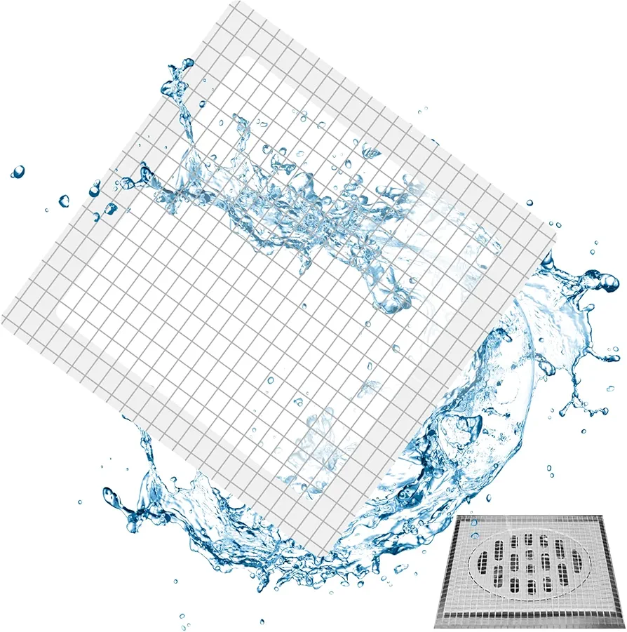 50 Pack, VIVIDLY Disposable Shower Drain Cover Hair Catcher Shower Drain Mesh Stickers, Bathroom, Laundry, Bathtub, Kitchen, Sink, Drain, for Human and pet Hair Catcher (Square 50 PCS)