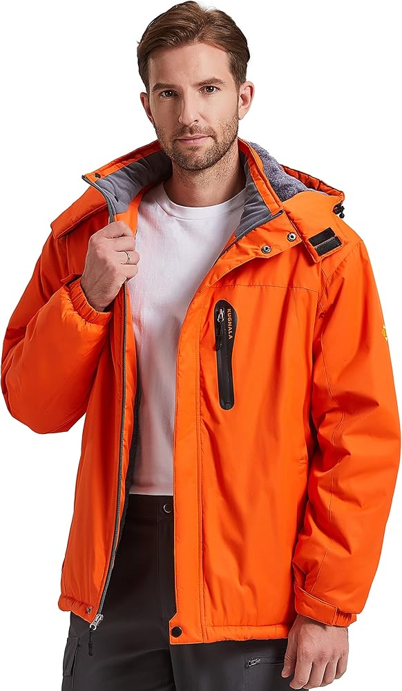 Men's Winter Skiing Jacket Waterproof Warm Snow Fleece LiningCoat Mountain Hooded Windproof Rain Jacket S-5XL