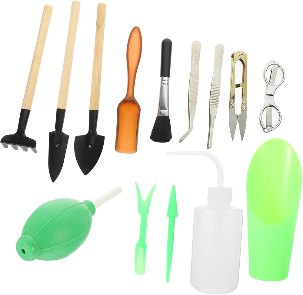 1 Set Bonsai Tree Terrarium Kit Tweezers Plant Garden Rake Flowerpot Shovels Tool Garden Shovels Tool Garden Tool Gardening Trowel Bonsai Tools Bonsai Precision Kit Scissors Mipcase