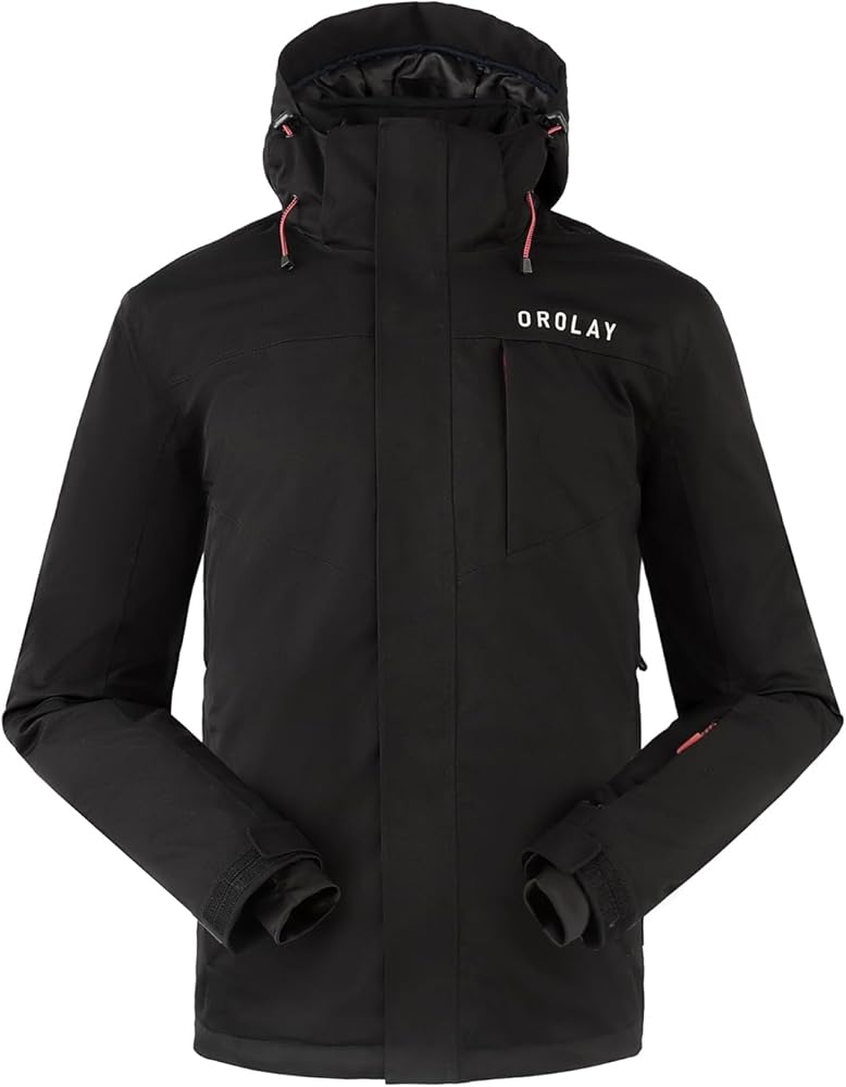 Orolay Men's Mountain Waterproof Ski Jacket Windproof Rain Jacket Winter Warm Snow Coat