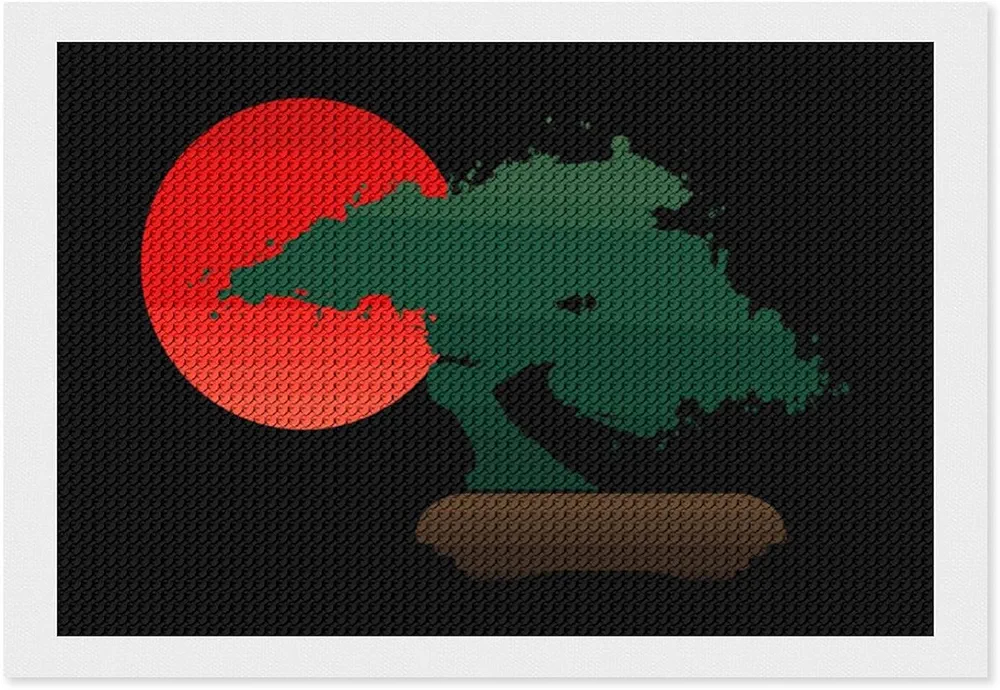 Japanese Bonsai Tree Diamond Art Painting Kits for Adults Full Drill 5D DIY Art Craft for Home Wall Decor Gift