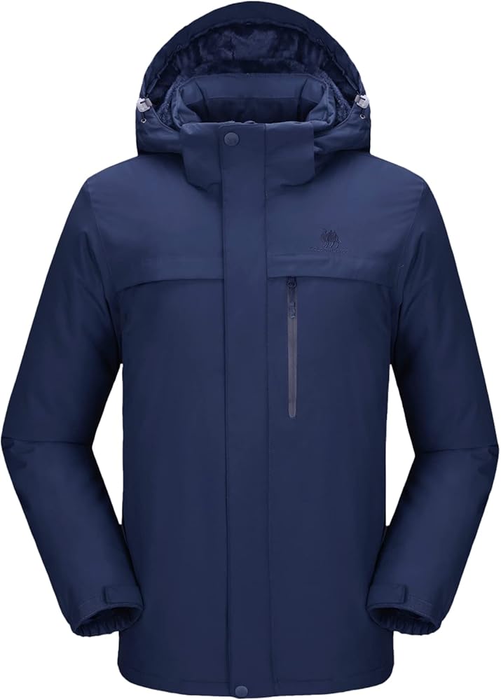 GOLDEN CAMEL Men's Insulated Ski Jacket Versatility Winter Snow Coat Detachable Hood Waterproof Windbreaker Fleece Lined