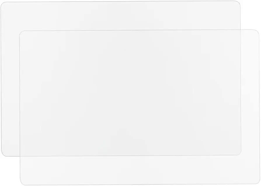 2 Pack Silicone Mats for Kitchen Counter, Treerit Non-slip Waterproof Large Countertop Protector Mat, Heat Resistant Mat, Silicone Craft Mat, Silicone Placemat, 23.62 x 15.75 Inches, White-Translucent