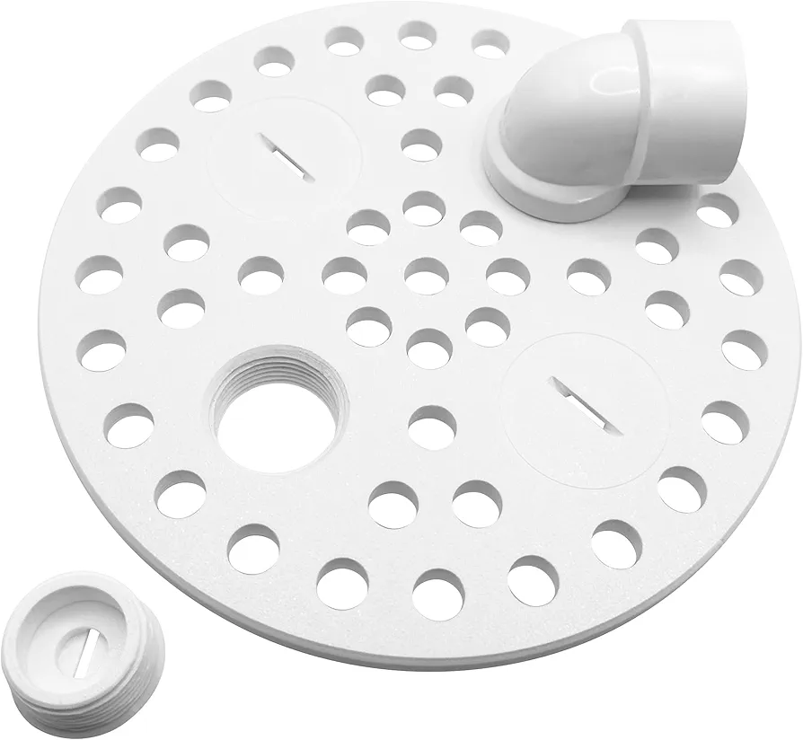 6-1/2 Inch Plastic Floor Drain Cover with Drain Ports, Replacement Floor Strainer Kit 6.5" (Without Fittings)