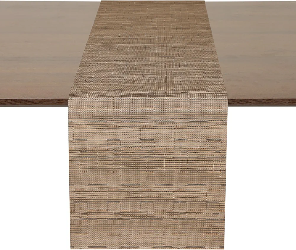 Myir JUN Table Runner, Vinyl Table Runner Indoor 72 Inch Long Arbitrarily Cropped Table Runner Non-Slip Heatproof Table Runner Indoor for Home Party Table Runner (Light Brown, Table Runner)