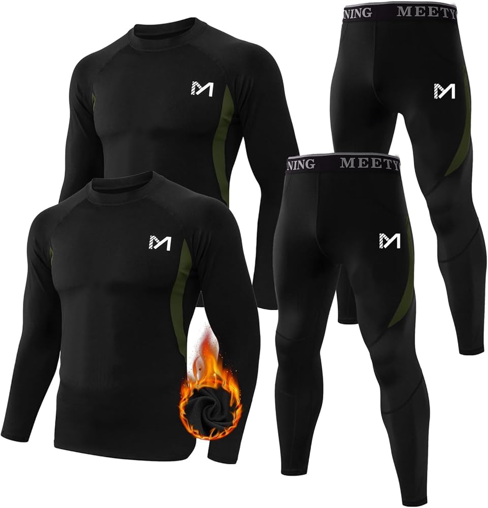 Thermal Underwear for Men,Men's Base Layer,2 Sets Long Johns Lined with Hunting Gear