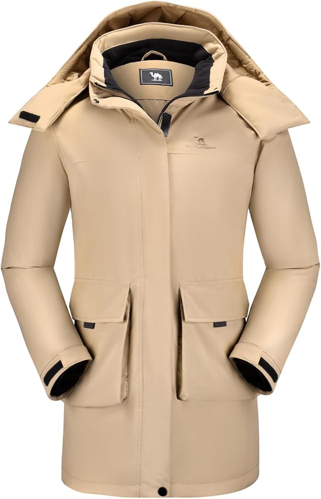 CAMELSPORTS Women's Waterproof Ski Jacket Warm Winter Coat Hooded Outdoor Windbreaker Mountain Snowboarding Jacket