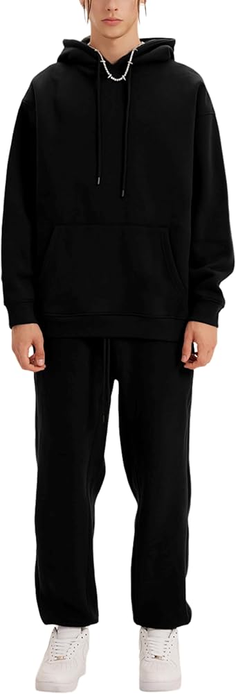 Lentta Men's Tracksuit 2 Piece Fleece Hoodie Sweatsuits Sets Sweatpants Pockets Jogger Suits