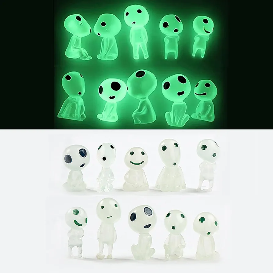 Fairy Garden Accessories Tree Elves Glow in Dark Garden Miniature Luminous Ghost kit for Micro Landscape Garden Decoration Home Decor Outdoor Status Patio Lawn Yard Kit (10 Green)
