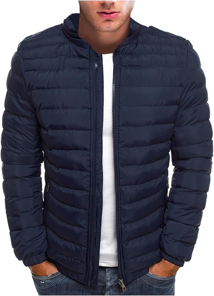 RTRDE Men's Light Puffer Jacket Winter Lightweight Jacket Warm Insulated Windproof Quilted Coat Down, M-2XL