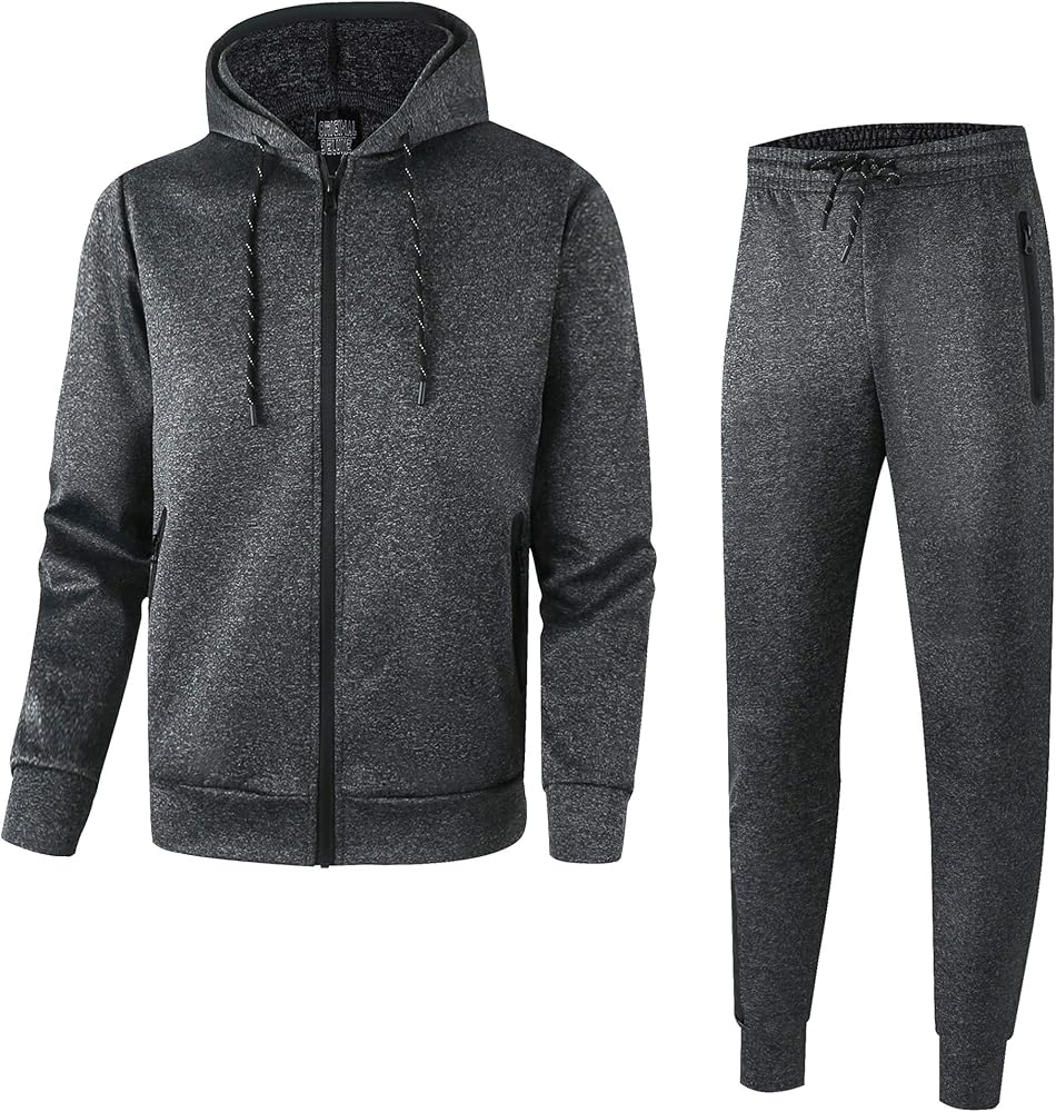 URBEX Men's Athletic Tracksuits Long Sleeve Hoodie Sweatsuits for Men 2 Piece Sets Full Zip Jogging Suits Jackets and Pants