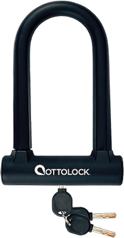 OTTOLOCK Sidekick Compact U-Lock | Lightweight Silicone-Coated Bike Lock (Black)