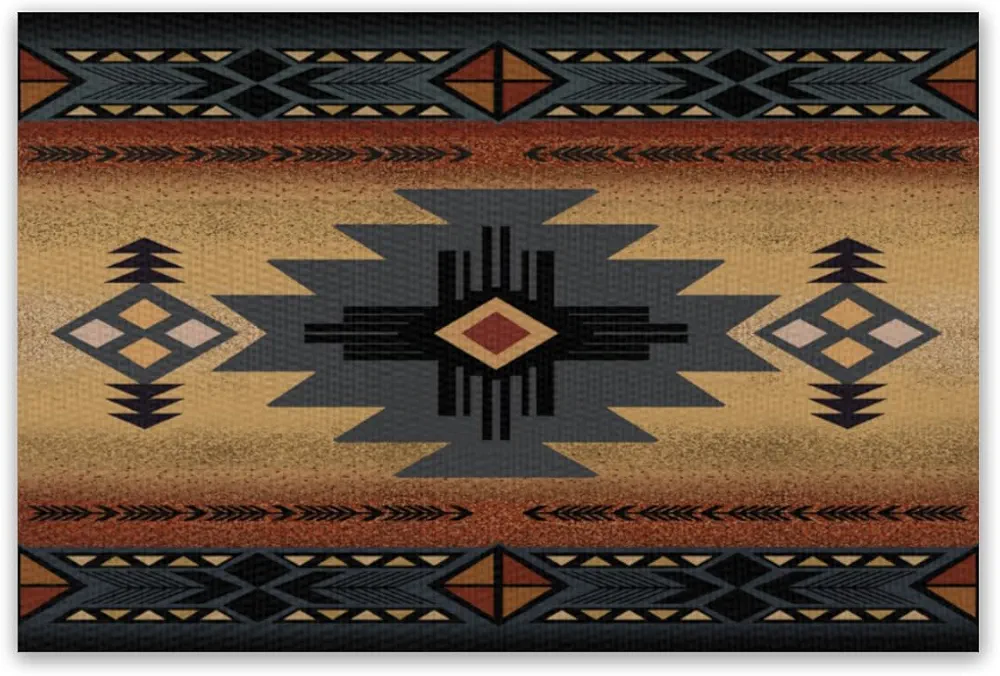 Aztec Southwest Placemats Rustic Tribal Geometric Decorative Table Mat Antique Native Heat Resistant Place Mats for Dining Kitchen Party Holiday Decor 12x18Inch Set of 6