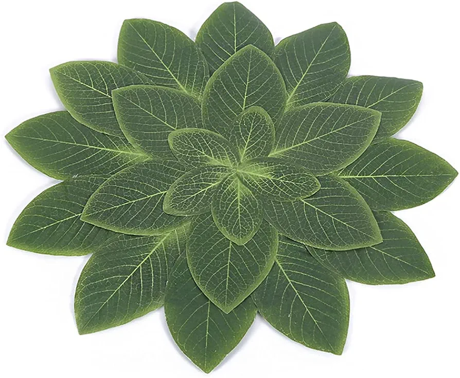 16.5 Inch Round EVA Placemats Set of 1 Heat Resistant Place Mats Wipe Clean Forest Leaf Table Mat
