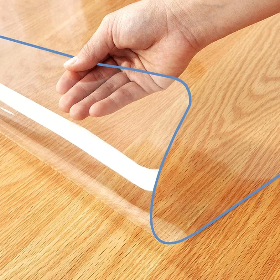 24X48 Inch Clear Table Protector Pad 1.5mm Thick Vinyl Plastic Table Cover Mat for Writing Desk Retangular Dining Tablecloth Coffee Table Desk Sofa Side Table Waterproof and Heat Resistant