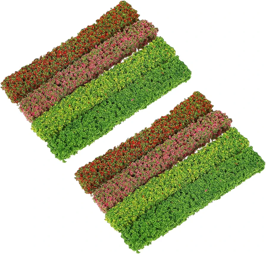 EXCEART 8 Pcs Long Shrub Strips Terrain Model kit Homemade Ornaments Miniature Flower Plant Group Grass Model Bonsai Trees Plants Miniature Trees Small Trees Sand Table Supplies Tufted abs