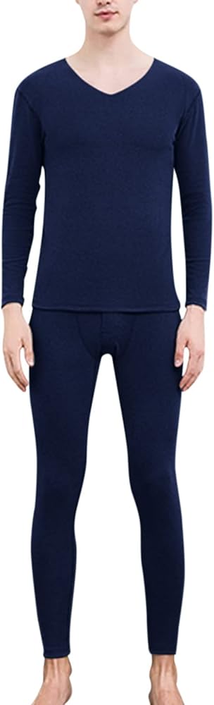 Thermal Underwear for Men Cold Weather Soft Long Johns Base Layer Set Mens Solid Color Thermals Top and Bottom Set