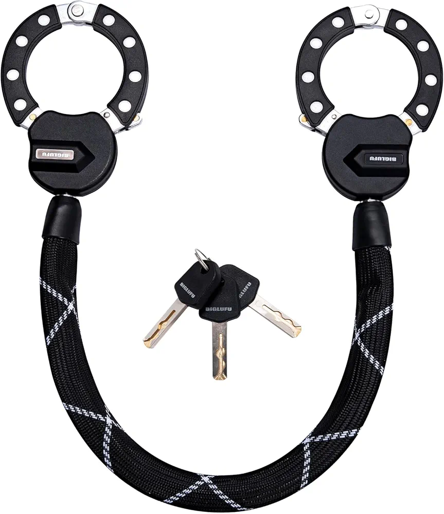 BIGLUFU Scooter Lock Electric Scooter Locks Heavy Duty Bike Chain Lock High Security Bike Locks with Key Anti-Theft Chain Lock with Key for E-Bike Motorcycle Ninebot