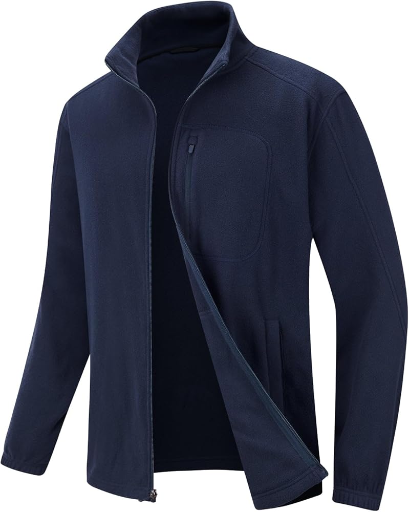 BALEAF Men's Fleece Jackets Full Zip Polar Thermal Winter Outdoor Hiking Recreation Running Coats With Zipper Pockets