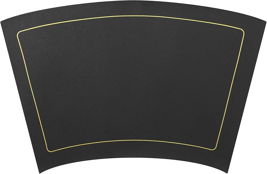 uxcell Round Table Placemats, Set of 6 Wedge Faux Leather Placemats Heat Resistant Round Table Mats, Wipe Clean 20x12 inch Black