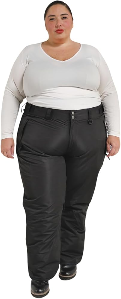 Women's Insulated Plus Size Snow Skiing Pants 1X-6X Short Regular and Tall Waterproof Ski Snowboard