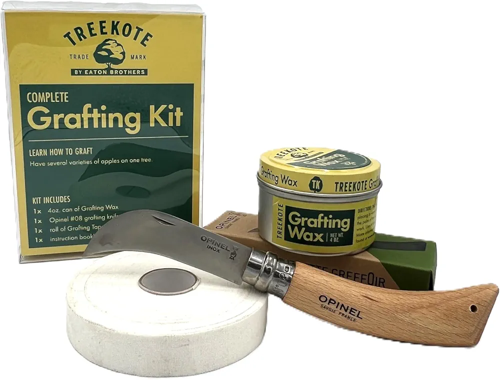 Grafting Kit - Includes Pruning Knife, 4oz Grafting Wax, 30ft Grafting Tape and Detailed Instructions