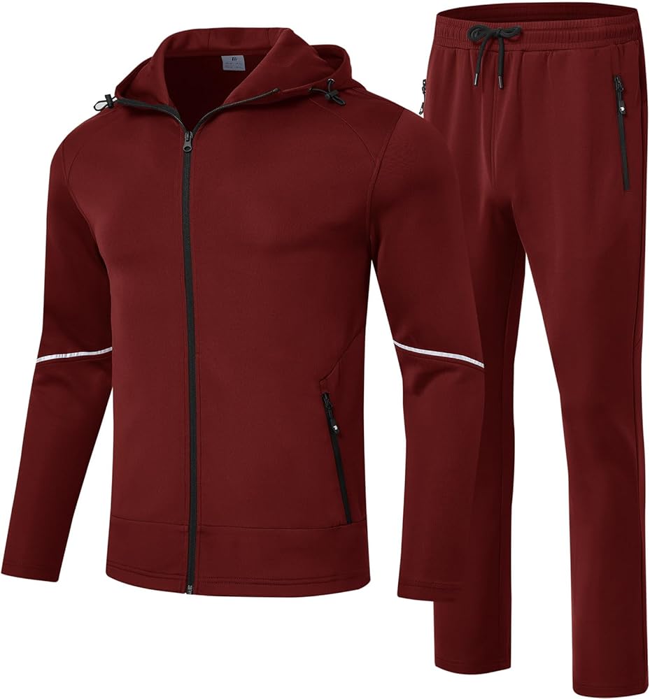 Rdruko Men's Track Suits 2 Piece Set Sweatsuits Jogging Workout Gym Warm Up Sportswear Suits with Hoodie
