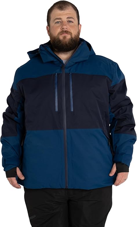 Mens Big 2XL-7XL Insulated Peak Ski Jacket Snow Coat