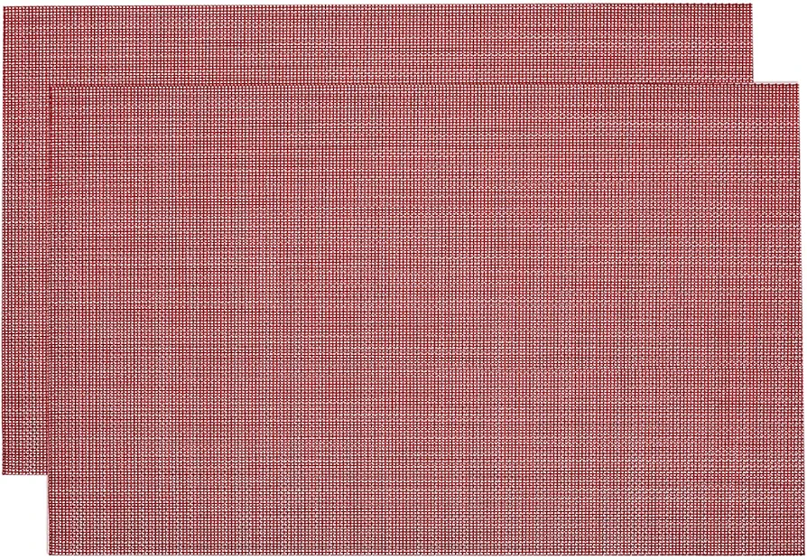 uxcell Place Mats, 450x300mm Table Mats Set of 2 PVC Washable Woven Placemat Red