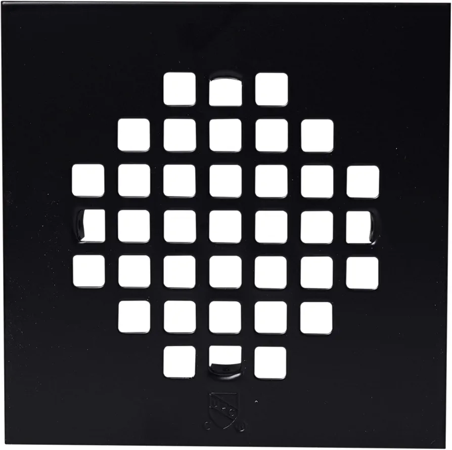 Westbrass D206-SQG-62 4-1/4" Square Shower Drain Cover, Matte Black