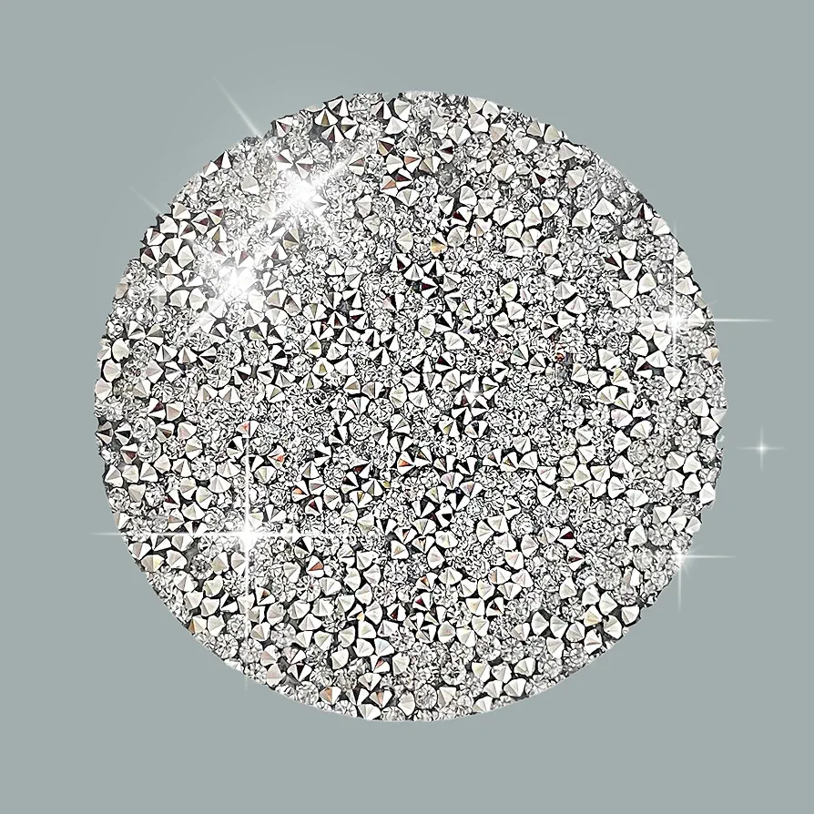 Silver Placemats Set of 1 Silver Heat Resistant Mat Crushed Diamond Decor Rhinestone Decor Round Table Mat Fall Decorations for Home Bling Sparkly Mat 15 inch-1Pcs