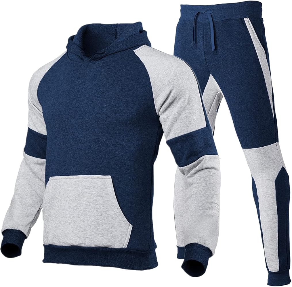 HHGKED Men's Track Suits 2 Piece Set Active Jogging Suits Long Sleeve Sweatsuits Casual Outfits