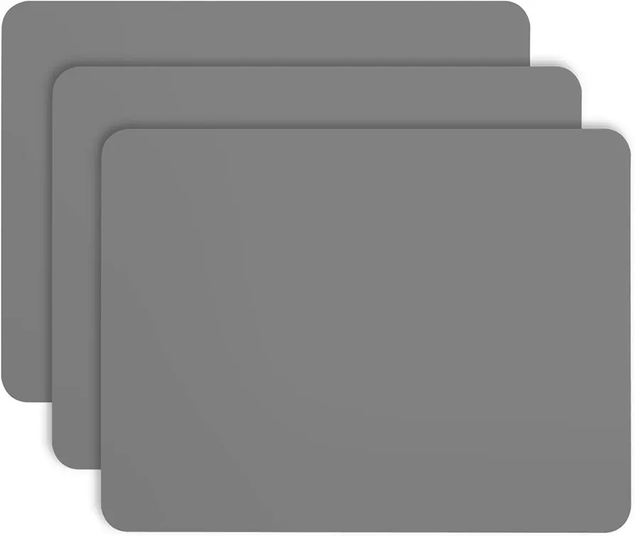 Gartful 3PCS Silicone Sheet for Crafts, Epoxy Resin, Jewelry Casting Molds, Multi-Purpose Counter Pad, Placemat Table Mat, Desk Protector, Nonskid Nonstick, Dark Grey (15.7x11.8 inches)