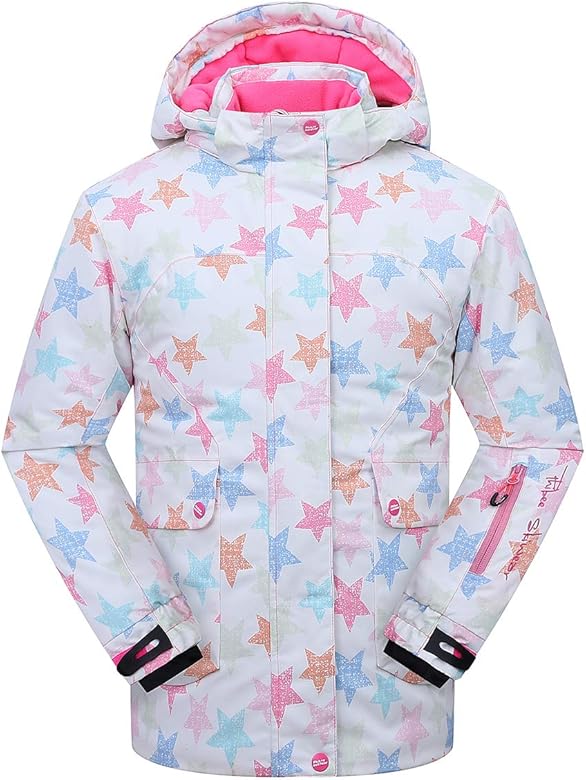 PHIBEE Girls' Waterproof Windproof Outdoor Warm Snowboard Ski Jacket