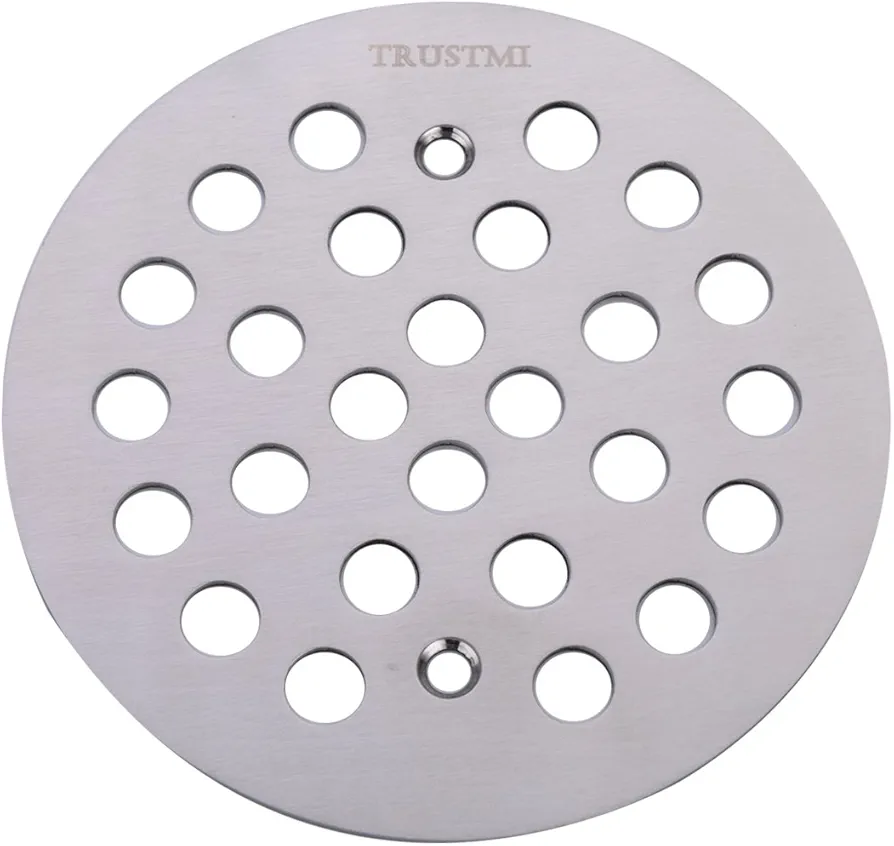 TRUSTMI 4 1/4-inch Screw-in Shower Drain Grate Replacement Cover, Brushed Stainless
