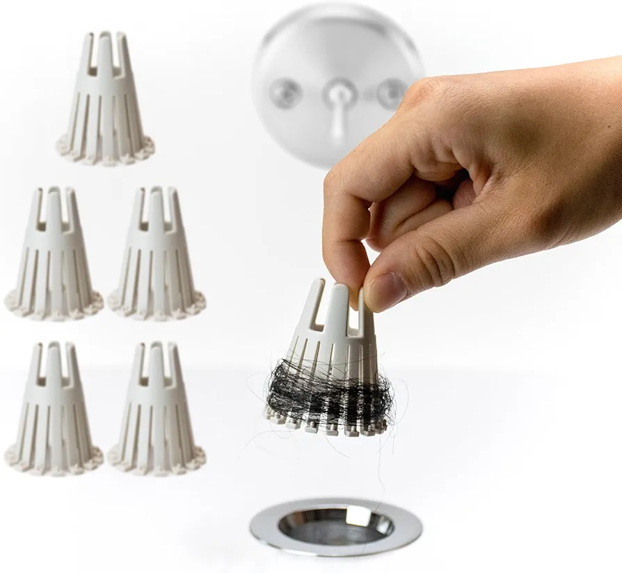 TubClaw 5-Pack Hair Catcher Strainer Drain Protector Trap for Bathtub | Eco-Friendly Bioplastic | Stronger Reusable Version of HairClaw