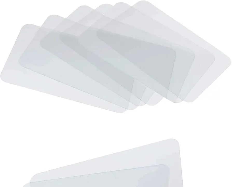 CraftyCrocodile Clear Plastic Placemats Set of 6 - Vinyl Table Protector for Dining, Kitchen, Office, Painting Table, Shelves - Crystal Clear, Wipeable Place Mats - 18x12