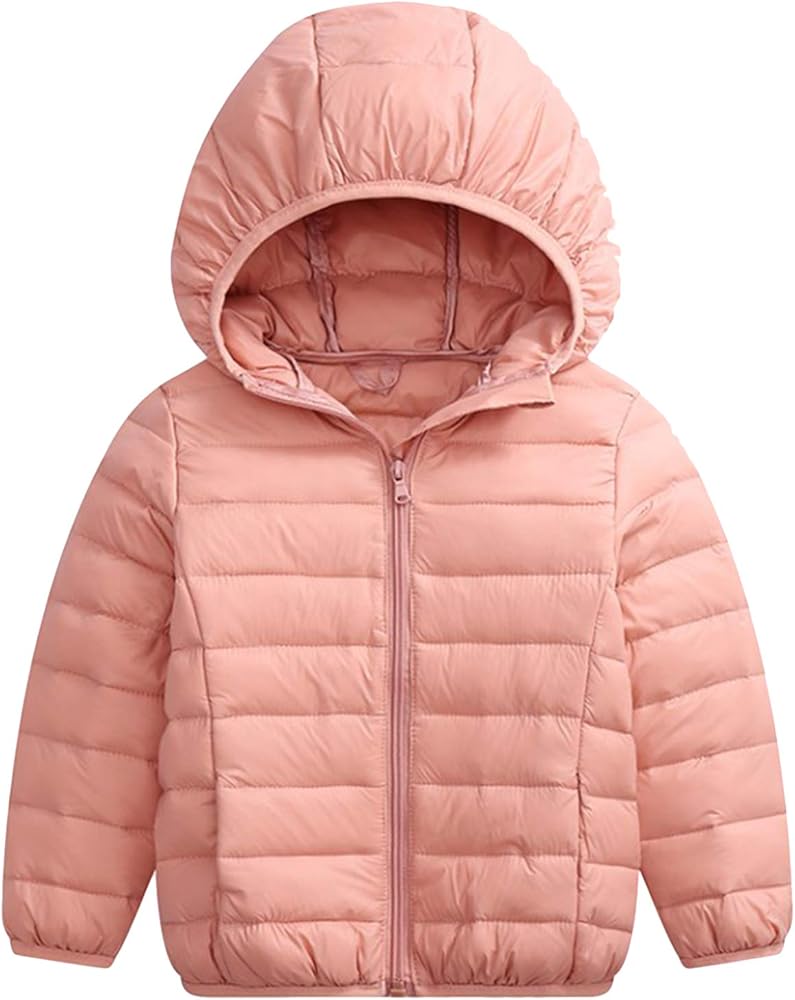 FLITAY Kid Winter Looser Fit Hooded Down Jacket Lightweight Warm Packable Jacket with Pocket