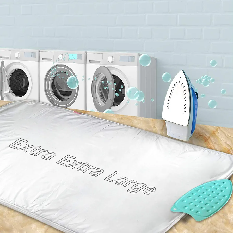 Ironing Mat,Thickened (32x55 inch) Ironing Blanket Ironing Pad, Double-Side Using Heat Resistant Pad Extra Extra Large Ironing Mat for Table Top,Countertop,Etc.