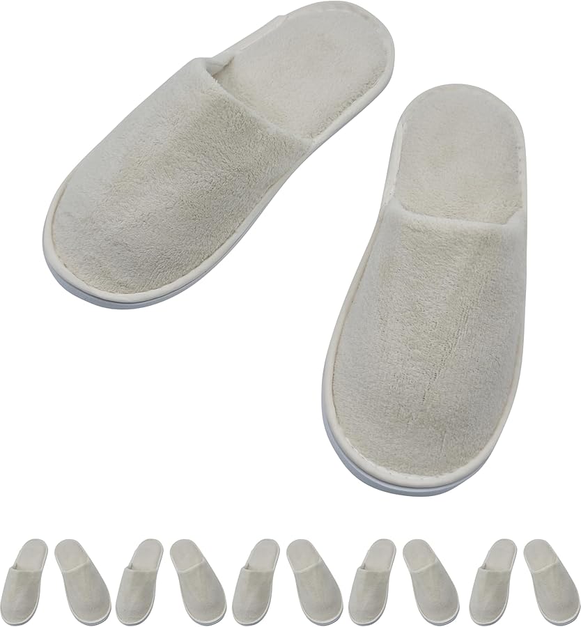 6 Pairs Spa Slippers For Indoor, Club, Hotel, Ultra Soft, Comfortable, Non Slip, Washable, Reusable, Disposable Guest Slippers
