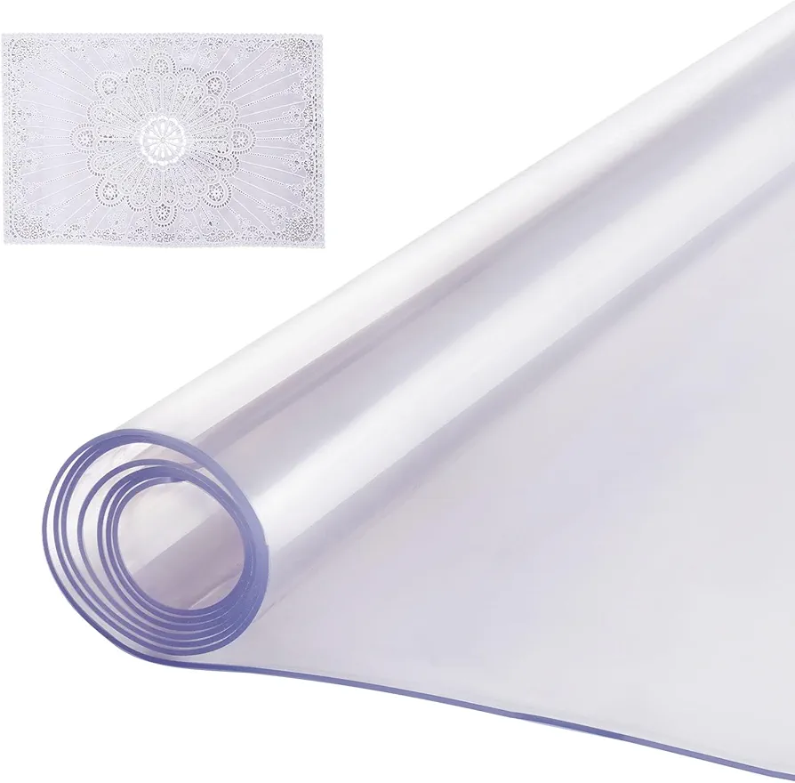 VEVOR Plastic Table Cover, 42 x 72 Inch 2.0 mm Thick Clear Table Protector, Rectangle PVC Desk Mat, Waterproof & Easy Cleaning Desk Pad Tablecloth, for Office Dresser Dining Room Table Night Stand