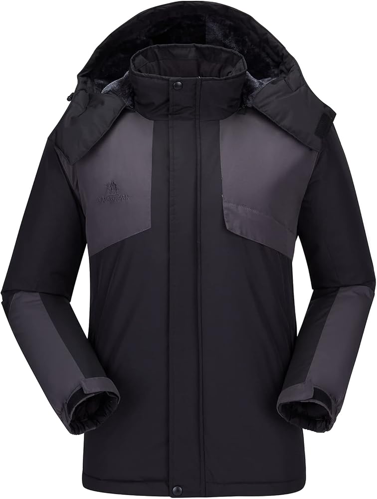 CAMEL CROWN Men's Waterproof Ski Jacket Warm Winter Snow Coat Mountain Windbreaker Hooded Raincoat Snowboarding Jacket